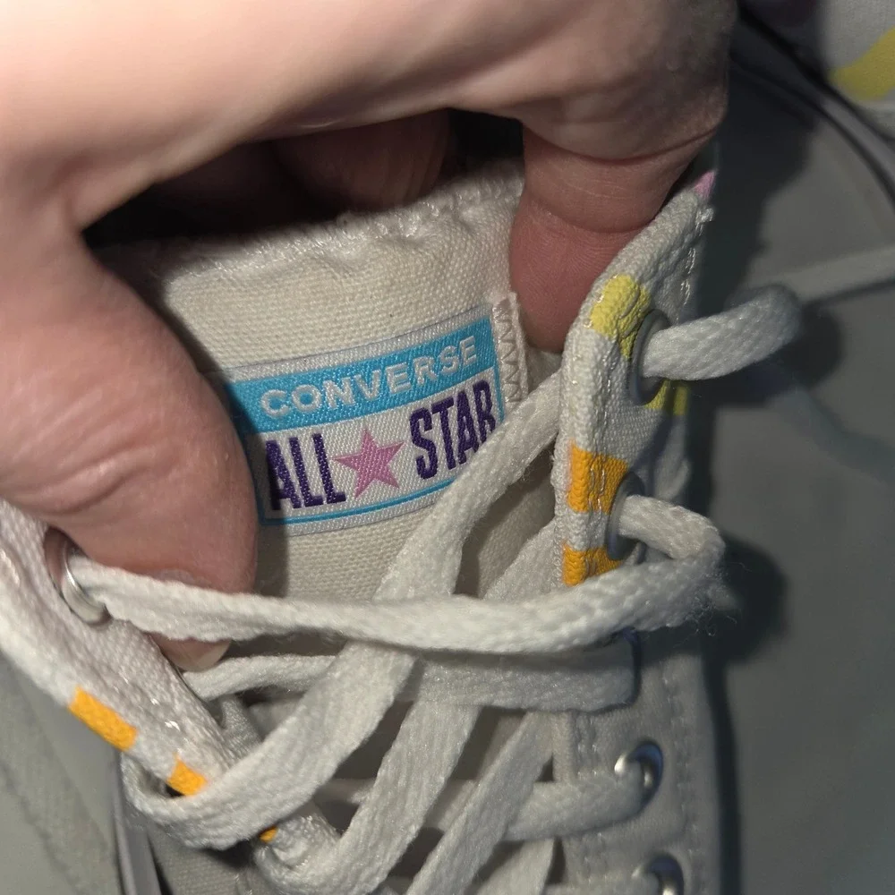 Converse Chuck Taylor‎ All Star Low Canvas Shoes White Rainbow Stripe Women 8.5 - Picture 4 of 12